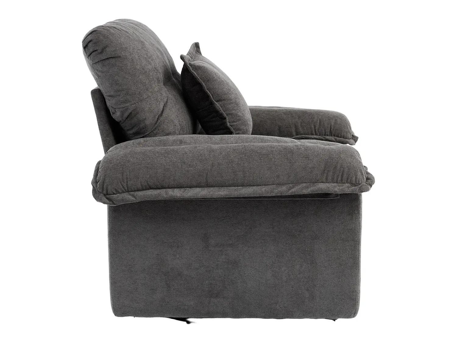 Hauss Spole Poltrona giratória em tecido chenille cinza com almofada - Ideal para sala de estar, quarto e escritório. Cinzento