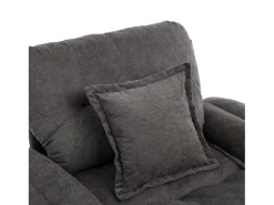 Hauss Spole Poltrona giratória em tecido chenille cinza com almofada - Ideal para sala de estar, quarto e escritório. Cinzento
