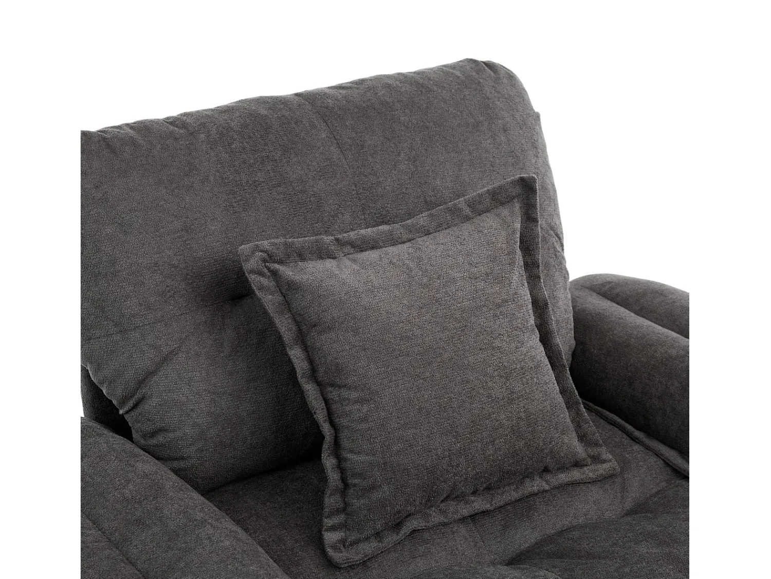 Hauss Spole Poltrona giratória em tecido chenille cinza com almofada - Ideal para sala de estar, quarto e escritório. Cinzento