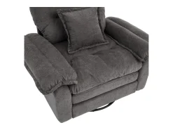 Hauss Spole Poltrona giratória em tecido chenille cinza com almofada - Ideal para sala de estar, quarto e escritório. Cinzento