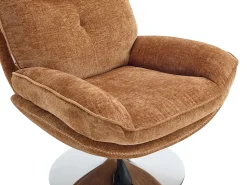 Poltrona|Vente-unique Poltrona giratória em tecido texturizado ILMACA Amarelo mostarda