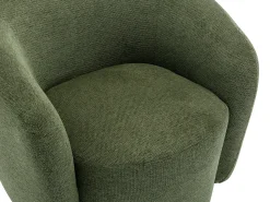 Poltrona|Vente-unique Poltrona giratória em tecido texturizado verde oliva VEREIDE Caqui