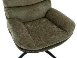 Poltrona*Vente-unique Poltrona giratória em tecido com base em metal LIZUTA Verde