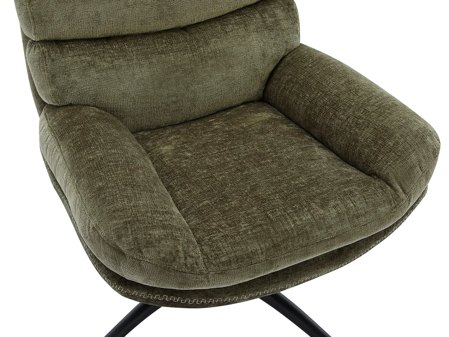 Poltrona*Vente-unique Poltrona giratória em tecido com base em metal LIZUTA Verde