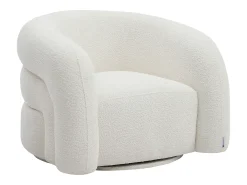 Poltrona*Maison Céphy Poltrona giratória em tecido bouclé LAPIOTA da Branco