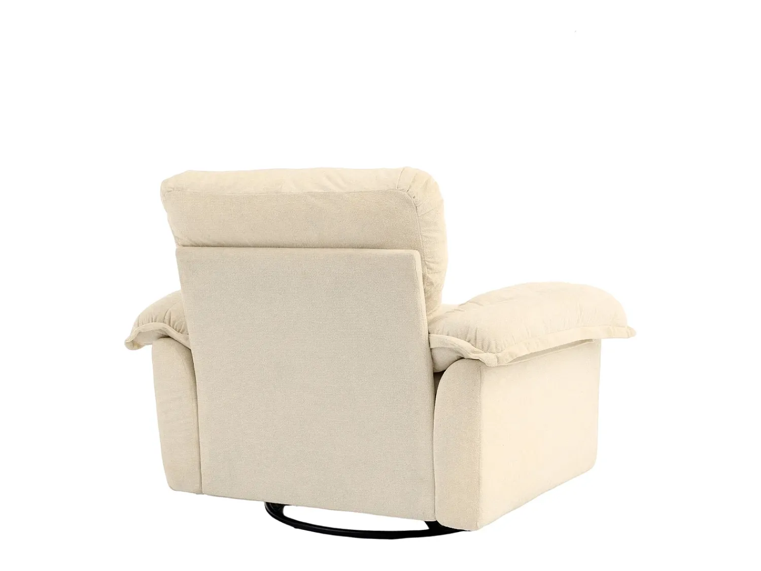 Poltrona*Hauss Spole Poltrona giratória em tecido chenille com almofada - Ideal para sala de estar, quarto e escritório. Bege