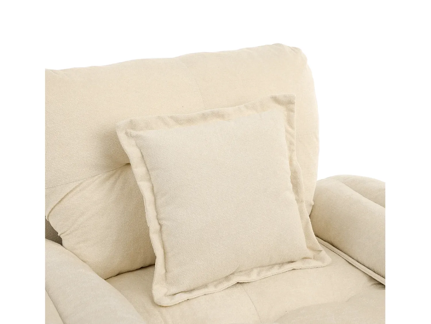 Poltrona*Hauss Spole Poltrona giratória em tecido chenille com almofada - Ideal para sala de estar, quarto e escritório. Bege