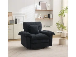 Hauss Spole Poltrona giratória em tecido chenille com almofada - Ideal para sala de estar, quarto e escritório.^ Poltrona