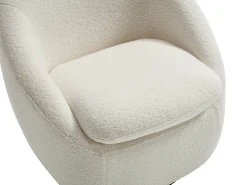 Clearance Vente-unique Poltrona giratória em tecido bouclé NETALIO Branco