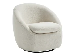 Clearance Vente-unique Poltrona giratória em tecido bouclé NETALIO Branco