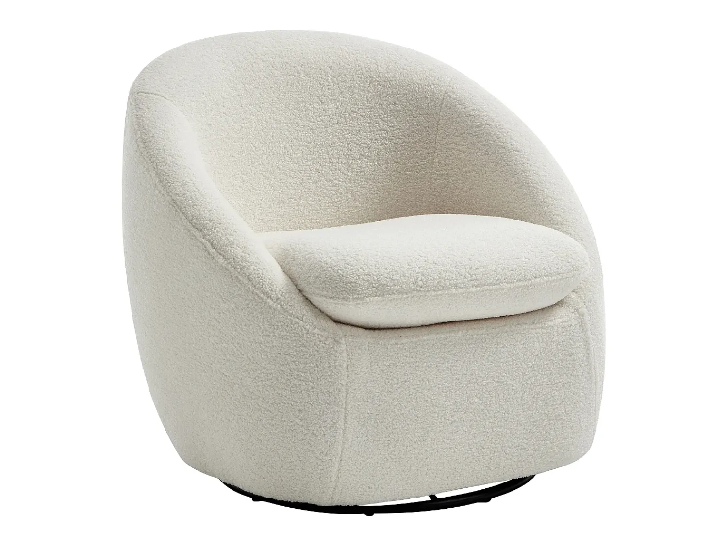 Clearance Vente-unique Poltrona giratória em tecido bouclé NETALIO Branco
