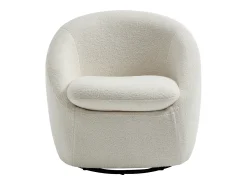 Clearance Vente-unique Poltrona giratória em tecido bouclé NETALIO Branco
