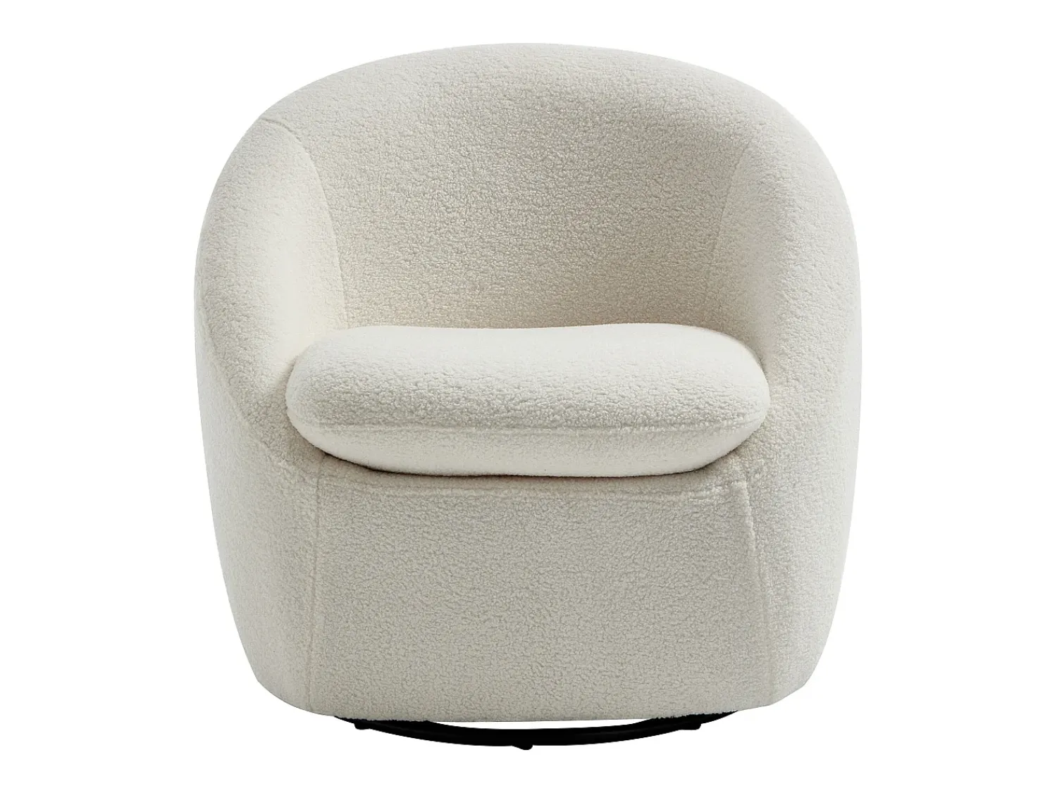 Clearance Vente-unique Poltrona giratória em tecido bouclé NETALIO Branco