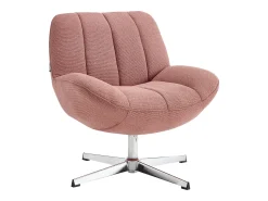 Poltrona*Vente-unique Poltrona giratória em tecido texturizado VOLABO Rosa