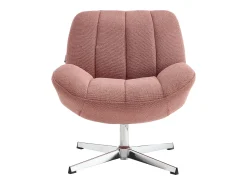 Poltrona*Vente-unique Poltrona giratória em tecido texturizado VOLABO Rosa