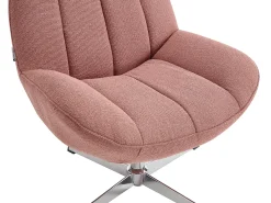 Poltrona*Vente-unique Poltrona giratória em tecido texturizado VOLABO Rosa