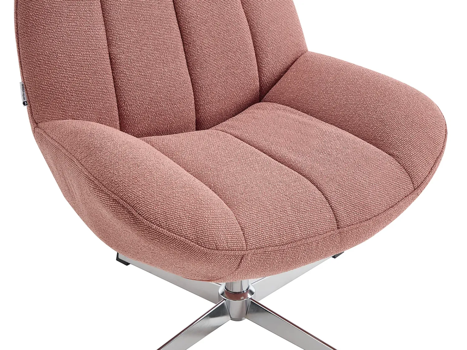 Poltrona*Vente-unique Poltrona giratória em tecido texturizado VOLABO Rosa