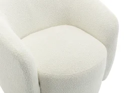 Poltrona*Vente-unique Poltrona giratória em tecido bouclé cor branca VEREIDE Branco
