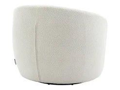 Poltrona*Vente-unique Poltrona giratória em tecido bouclé cor branca VEREIDE Branco
