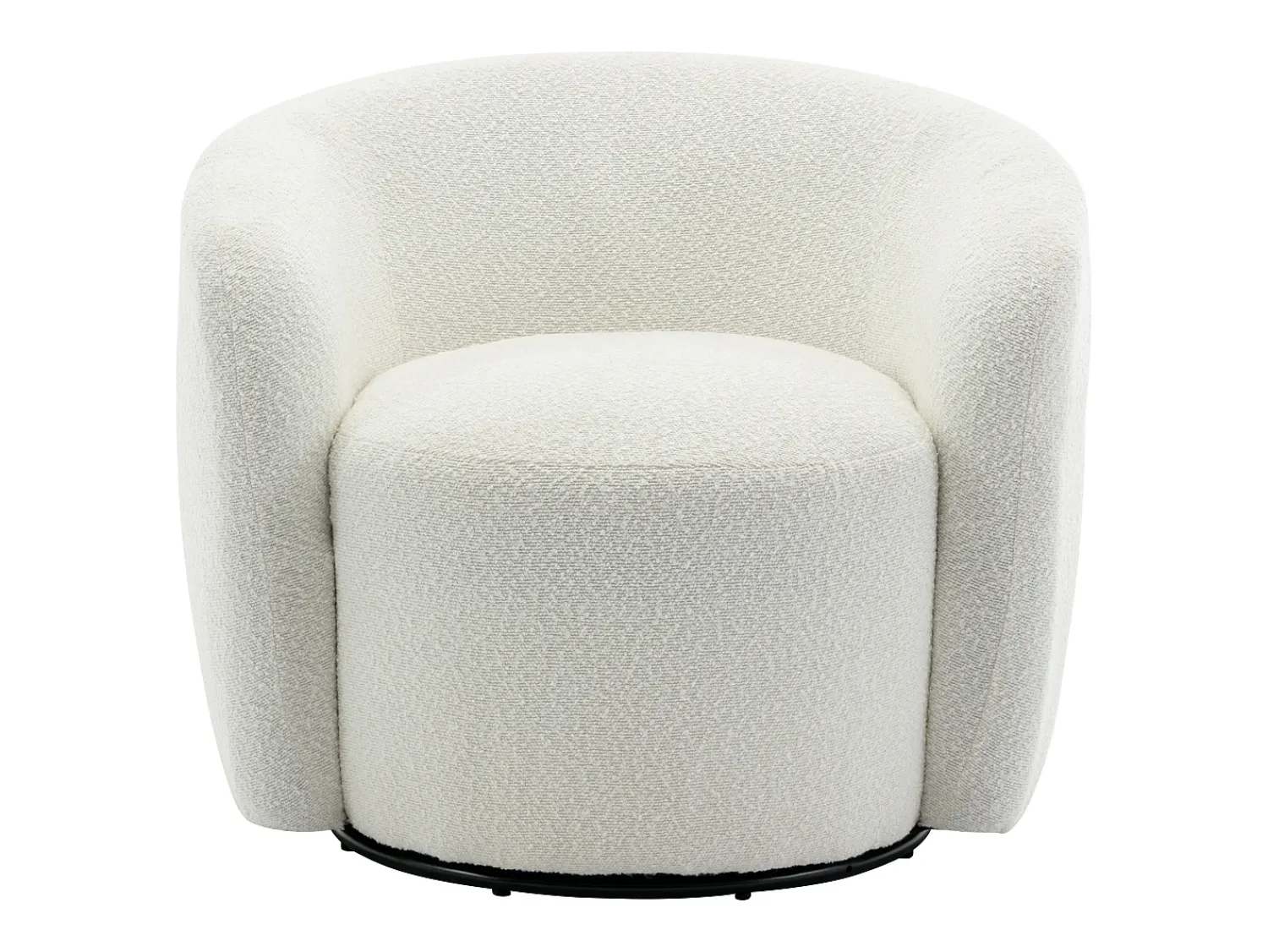Poltrona*Vente-unique Poltrona giratória em tecido bouclé cor branca VEREIDE Branco