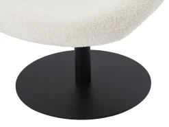 Poltrona*Vente-unique Poltrona giratória em tecido bouclé de cor branca - ATORCO Branco