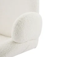 Poltrona*Vente-unique Poltrona giratória em tecido bouclé de cor branca - ATORCO Branco