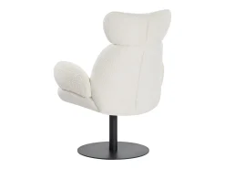 Poltrona*Vente-unique Poltrona giratória em tecido bouclé de cor branca - ATORCO Branco