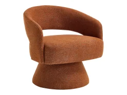 Poltrona|Vente-unique Poltrona giratória em tecido chenille FEDOTE Terracota