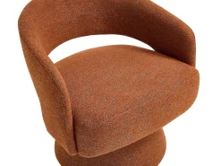 Poltrona|Vente-unique Poltrona giratória em tecido chenille FEDOTE Terracota