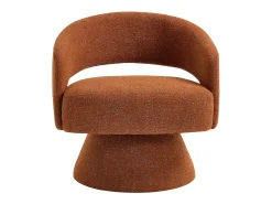 Poltrona|Vente-unique Poltrona giratória em tecido chenille FEDOTE Terracota