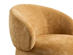 Poltrona*Vente-unique Poltrona giratória em tecido texturizado cor LACAZO Amarelo mostarda