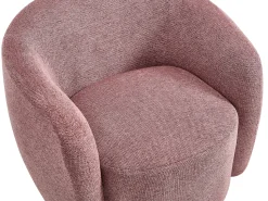 Poltrona*Vente-unique Poltrona giratória em tecido texturizado vermelho VEREIDE Rosa