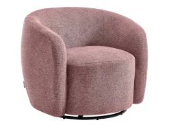 Poltrona*Vente-unique Poltrona giratória em tecido texturizado vermelho VEREIDE Rosa