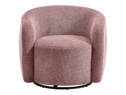 Poltrona*Vente-unique Poltrona giratória em tecido texturizado vermelho VEREIDE Rosa