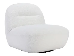 Discount Vente-unique Poltrona giratória em tecido bouclé cor branca POZETI Branco