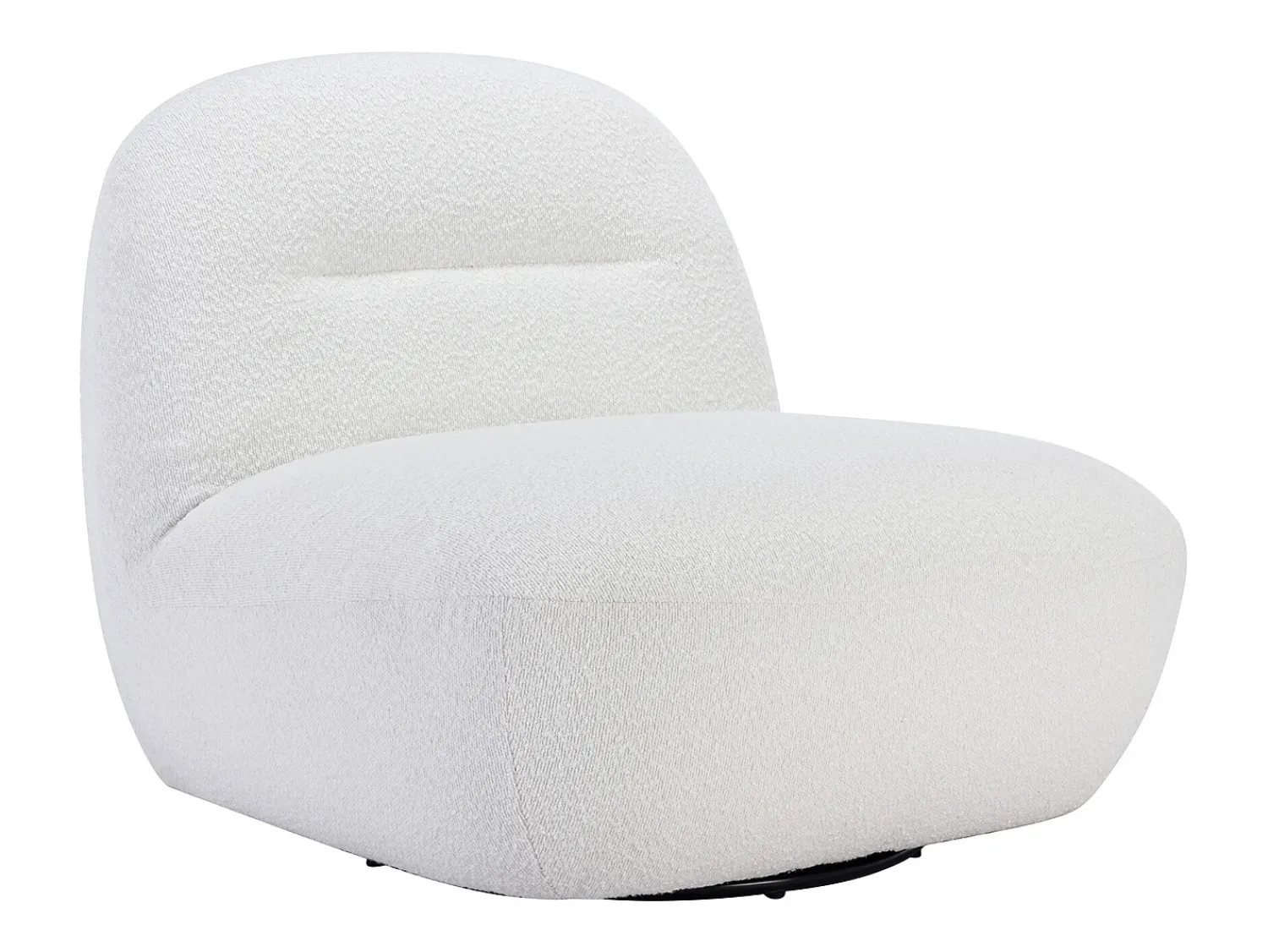 Discount Vente-unique Poltrona giratória em tecido bouclé cor branca POZETI Branco