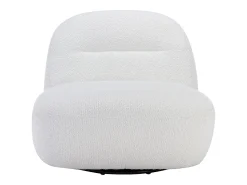 Discount Vente-unique Poltrona giratória em tecido bouclé cor branca POZETI Branco