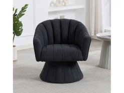 Poltrona*Merax Poltrona giratória moderna 360° - 70 x 66 x 72 cm - com assento e encosto ergonômicos + apoios de braço - veludo - cinza escuro Cinzento