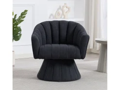 Poltrona*Merax Poltrona giratória moderna 360° - 70 x 66 x 72 cm - com assento e encosto ergonômicos + apoios de braço - veludo - cinza escuro Cinzento