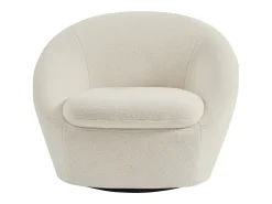 Outlet Vente-unique Poltrona giratória redonda em tecido bouclé LACARA Branco