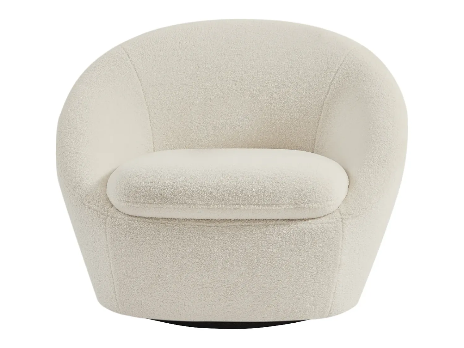 Outlet Vente-unique Poltrona giratória redonda em tecido bouclé LACARA Branco