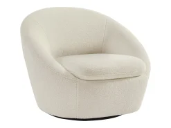 Outlet Vente-unique Poltrona giratória redonda em tecido bouclé LACARA Branco