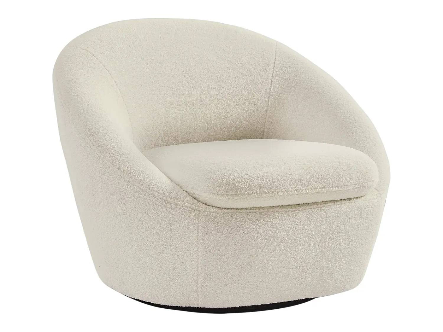 Outlet Vente-unique Poltrona giratória redonda em tecido bouclé LACARA Branco
