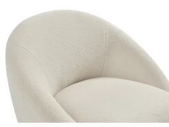 Outlet Vente-unique Poltrona giratória redonda em tecido bouclé LACARA Branco