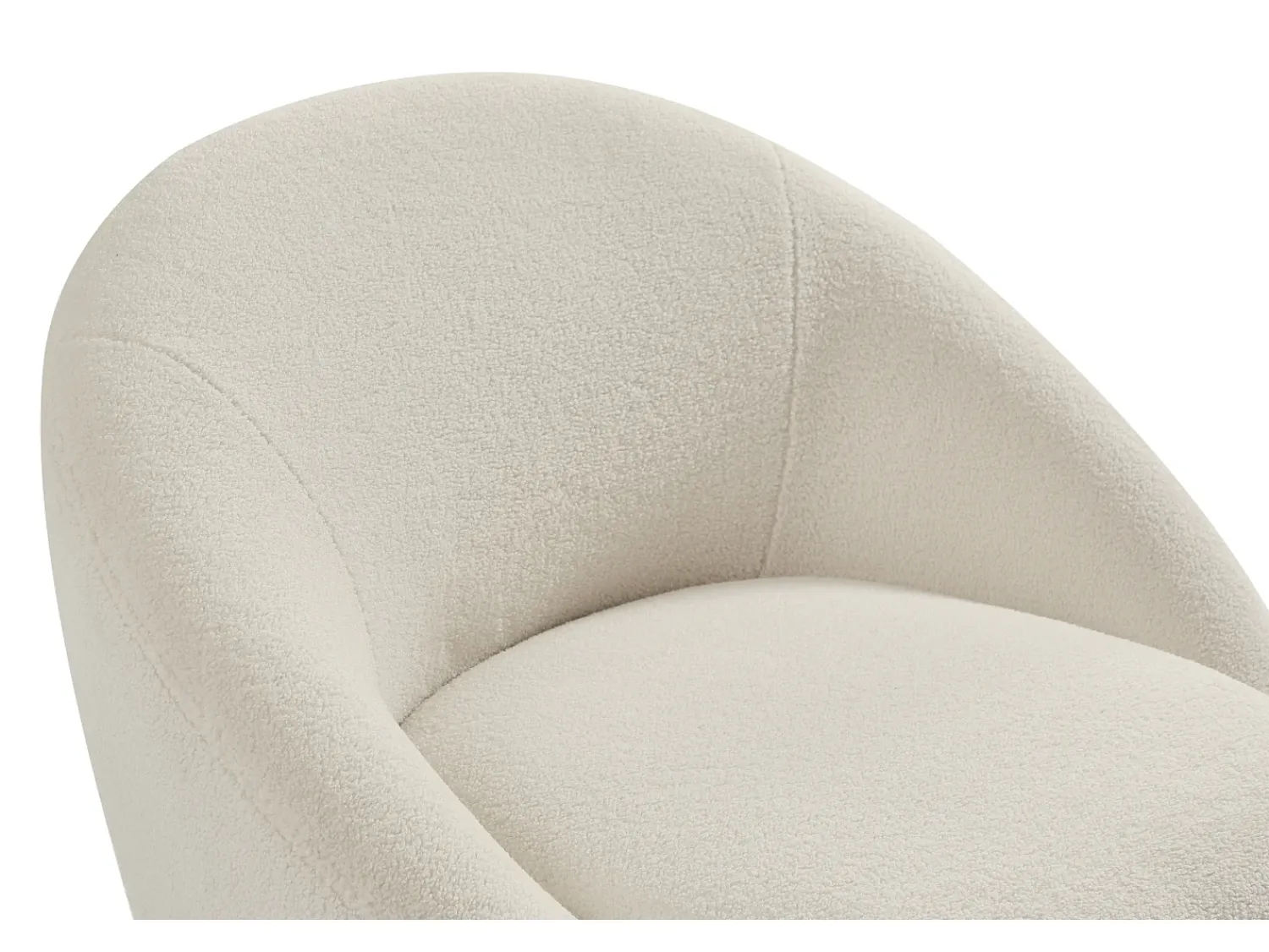Outlet Vente-unique Poltrona giratória redonda em tecido bouclé LACARA Branco