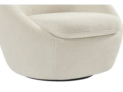 Outlet Vente-unique Poltrona giratória redonda em tecido bouclé LACARA Branco