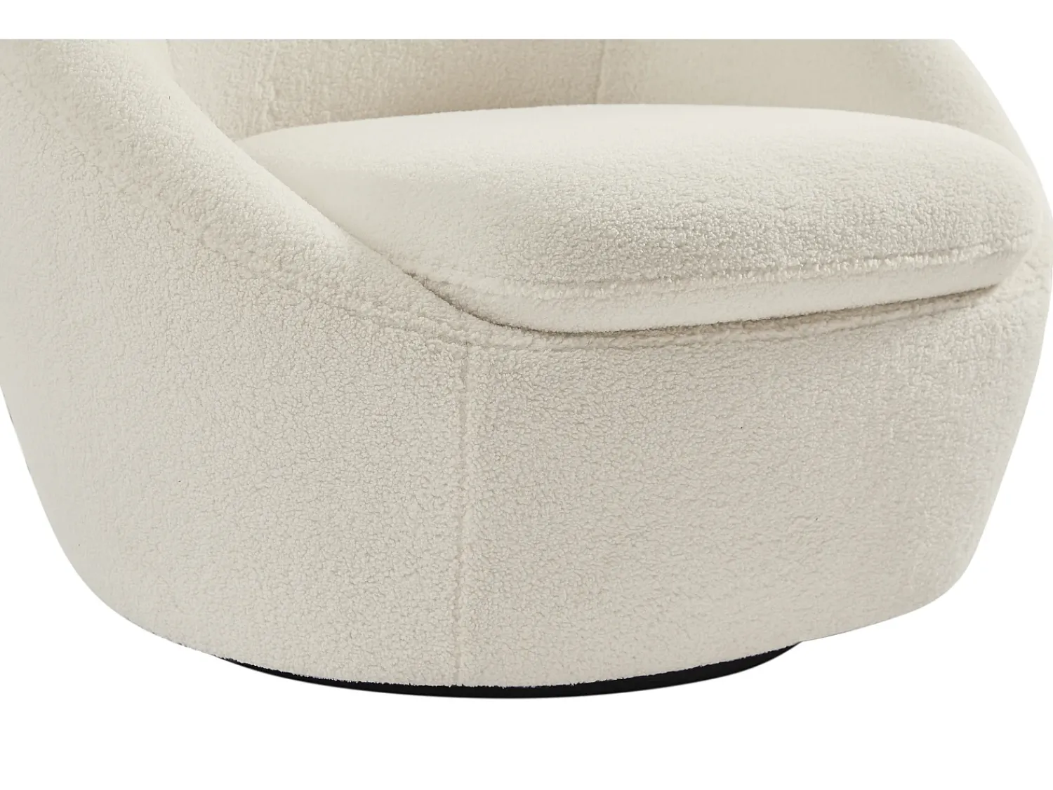 Outlet Vente-unique Poltrona giratória redonda em tecido bouclé LACARA Branco