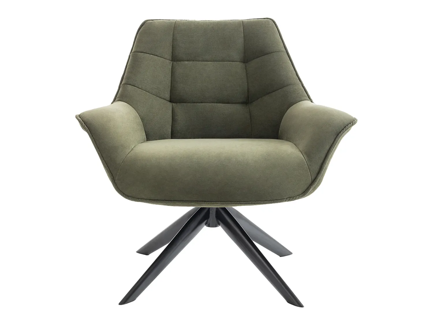 Vente-unique Poltrona giratória tecido verde oliva estilo charme vintage CANATO^ Poltrona