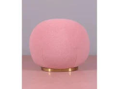 Sale Nest Dream Poltrona giratório de design estofado em algodão - Corsica - Rosa