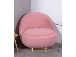Sale Nest Dream Poltrona giratório de design estofado em algodão - Corsica - Rosa